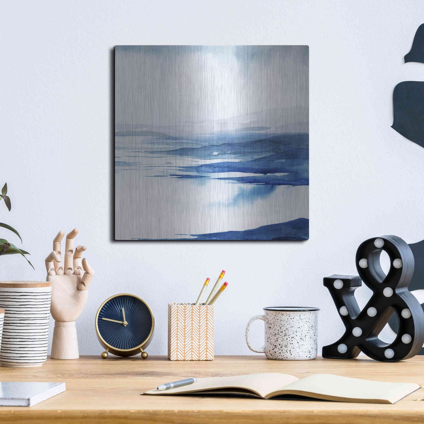 Luxe Metal Art 'Crystallized Lagoon II' by Grace Popp Metal Wall Art,12x12