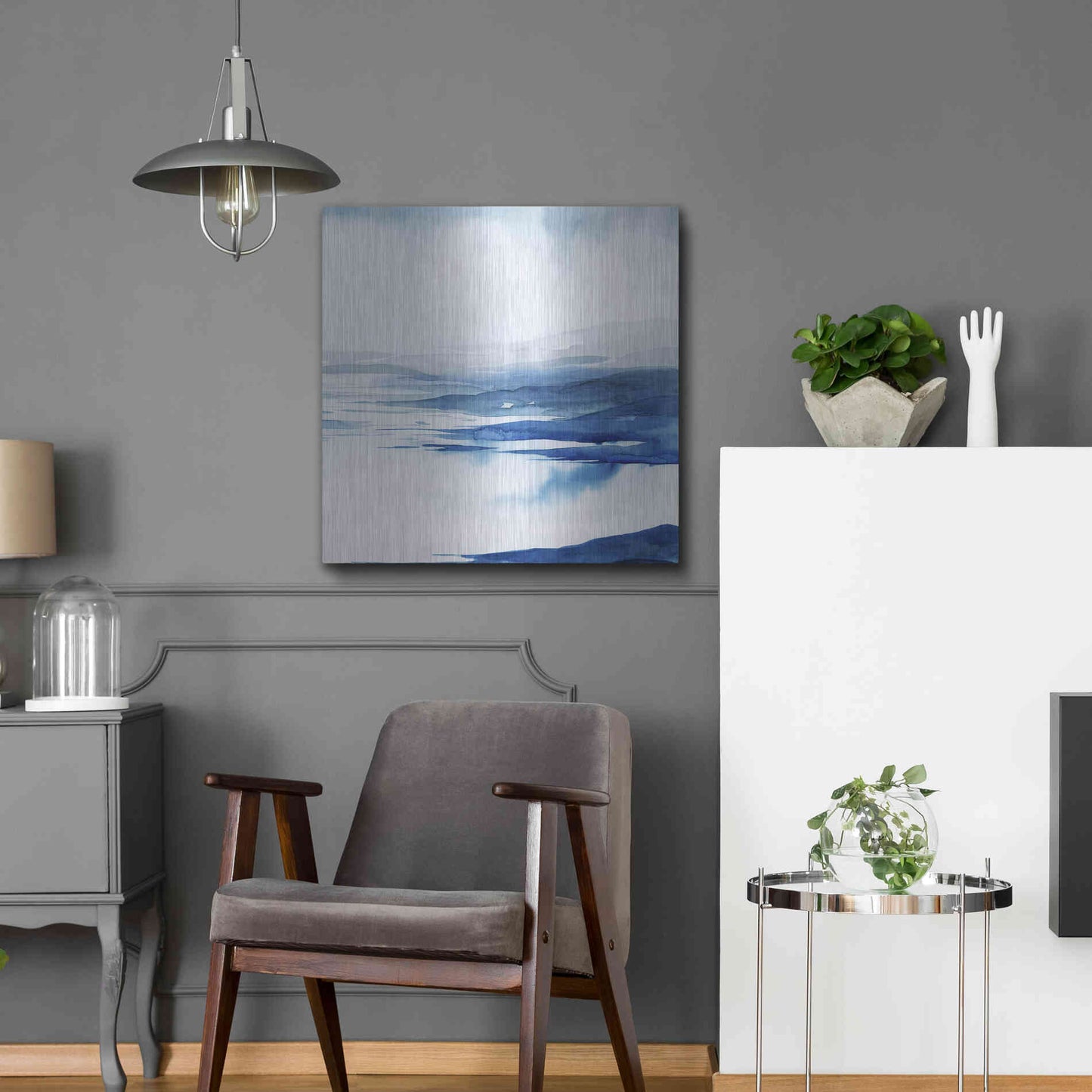 Luxe Metal Art 'Crystallized Lagoon II' by Grace Popp Metal Wall Art,24x24