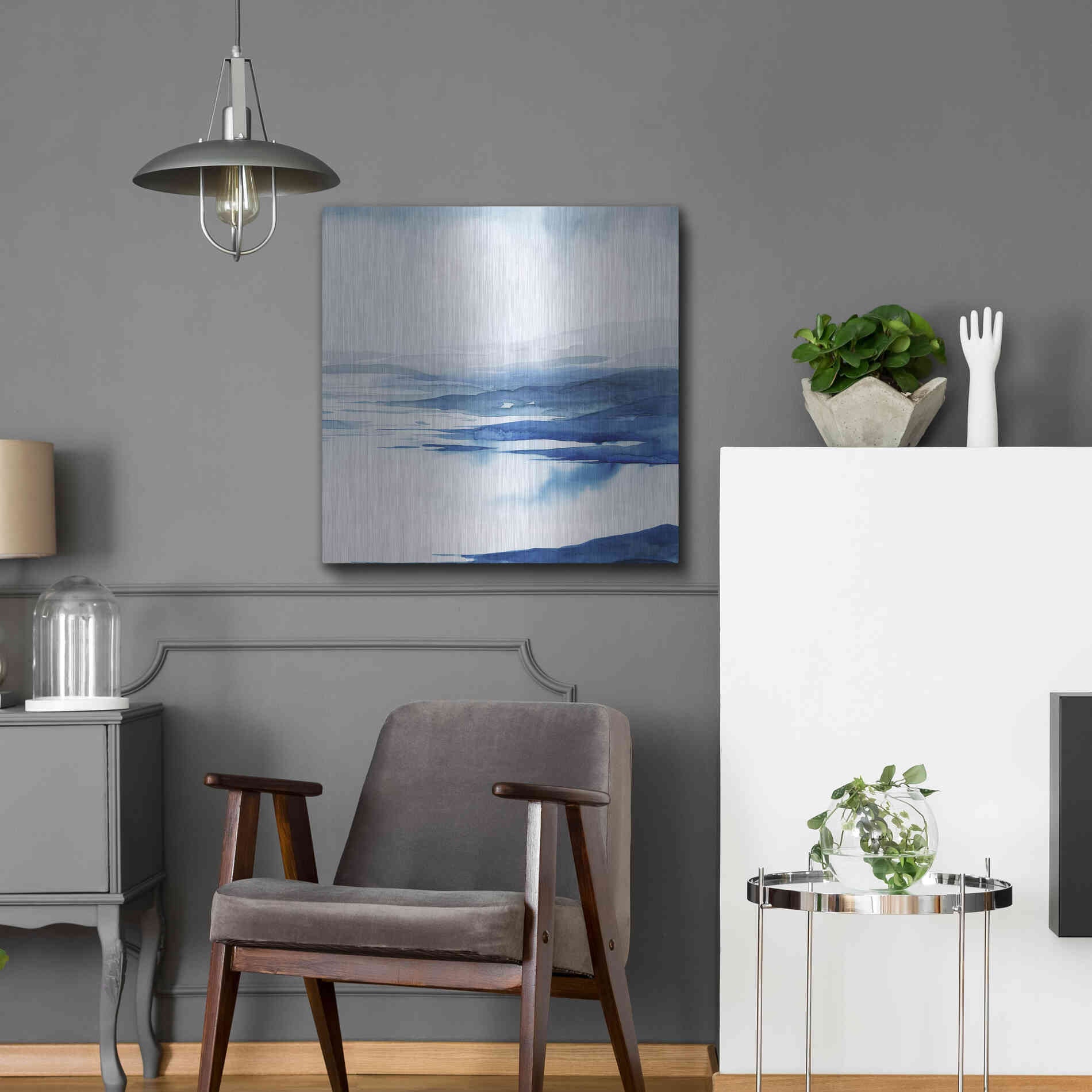 Luxe Metal Art 'Crystallized Lagoon II' by Grace Popp Metal Wall Art,24x24