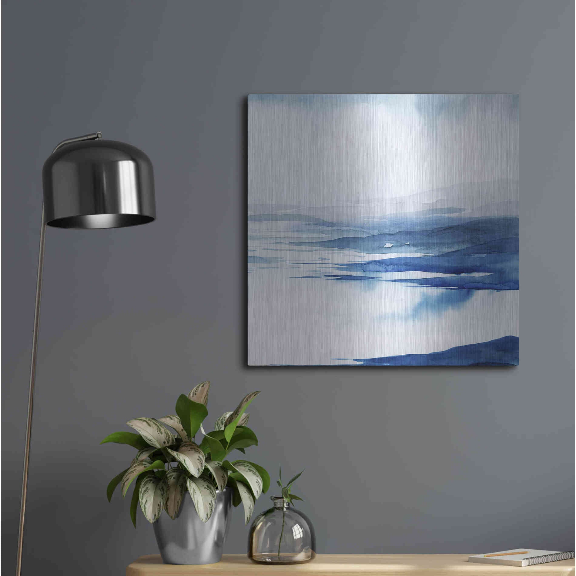 Luxe Metal Art 'Crystallized Lagoon II' by Grace Popp Metal Wall Art,24x24