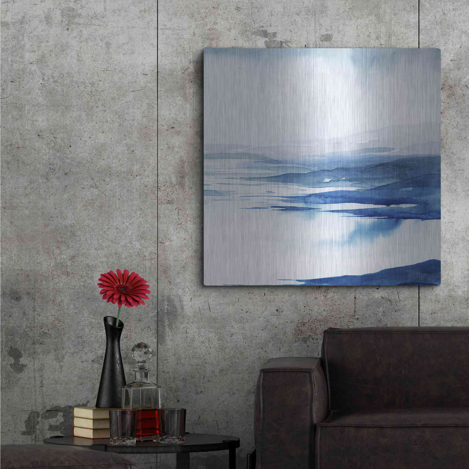 Luxe Metal Art 'Crystallized Lagoon II' by Grace Popp Metal Wall Art,36x36