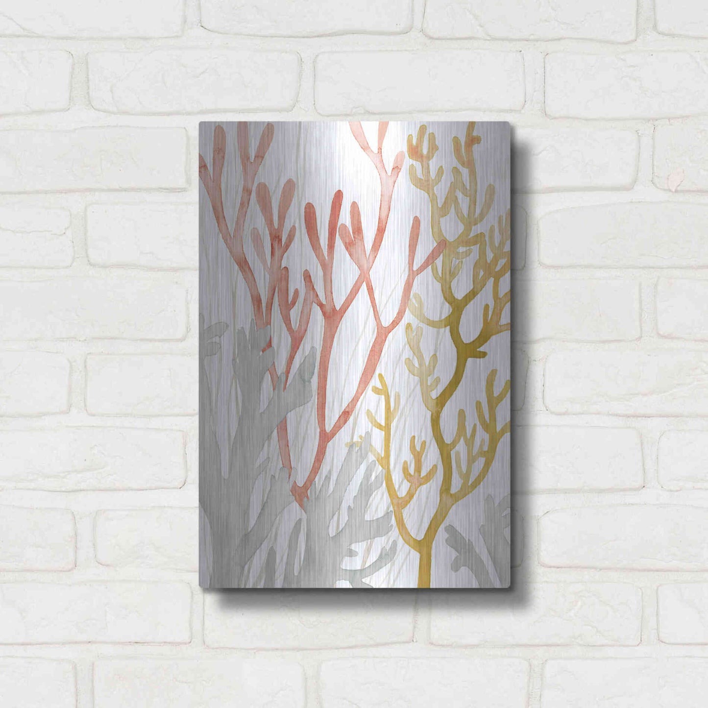 Luxe Metal Art 'Desert Coral I' by Grace Popp Metal Wall Art,12x16