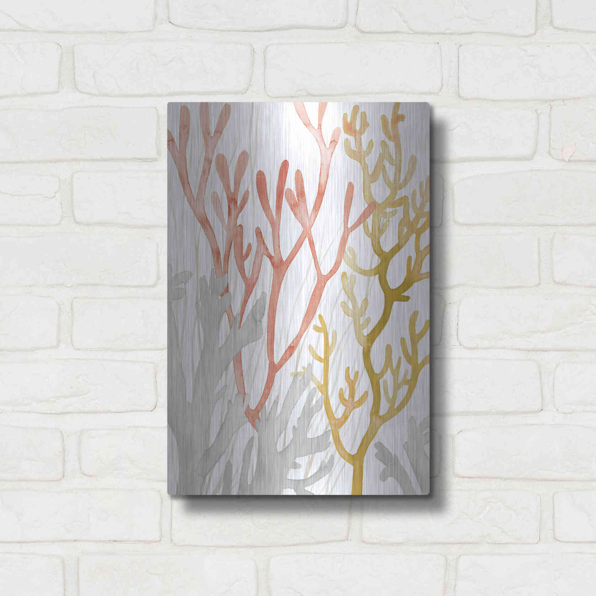Luxe Metal Art 'Desert Coral I' by Grace Popp Metal Wall Art,12x16