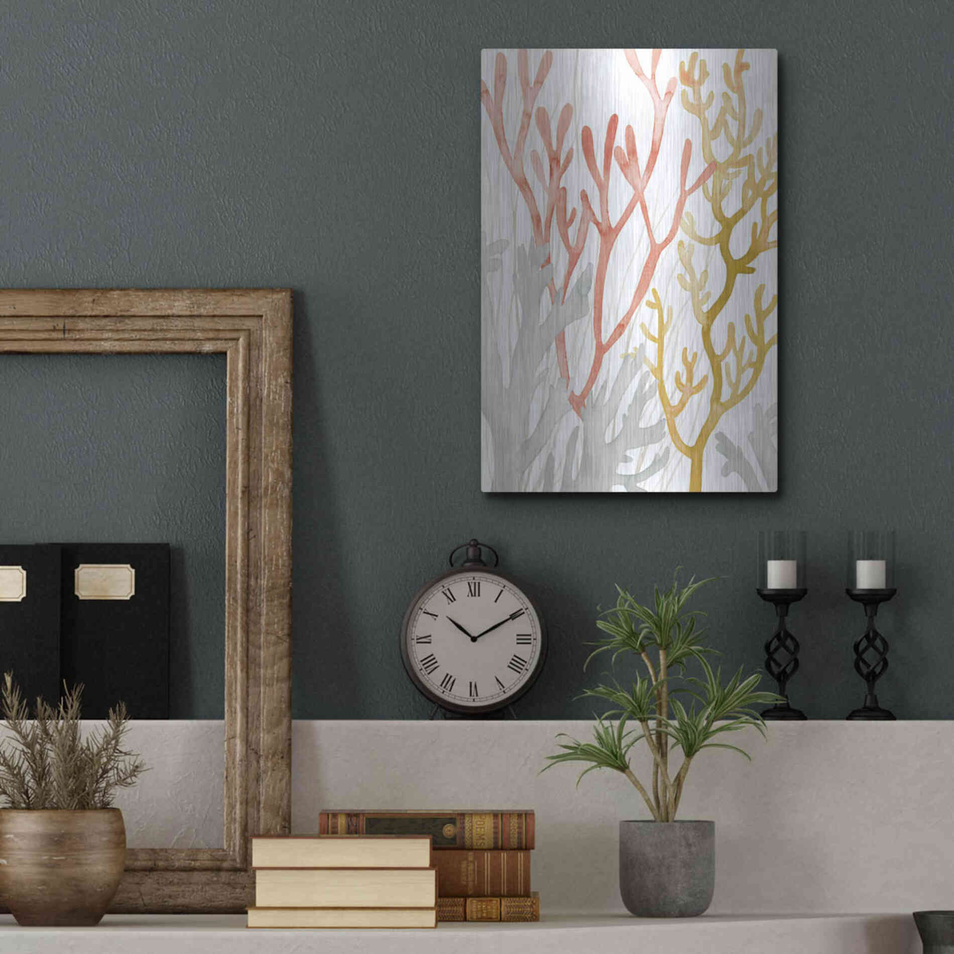 Luxe Metal Art 'Desert Coral I' by Grace Popp Metal Wall Art,12x16