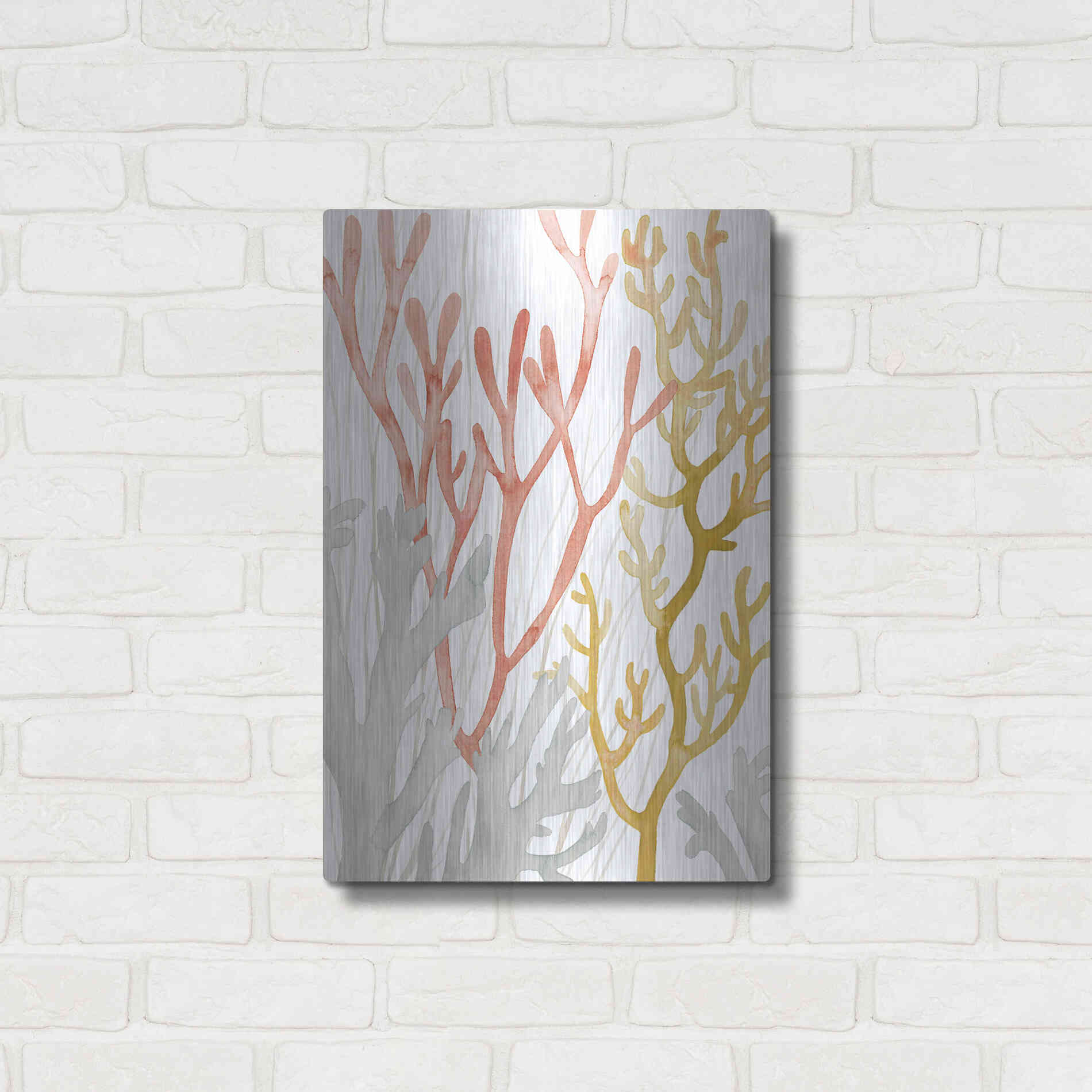 Luxe Metal Art 'Desert Coral I' by Grace Popp Metal Wall Art,16x24