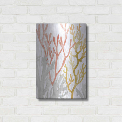 Luxe Metal Art 'Desert Coral I' by Grace Popp Metal Wall Art,16x24