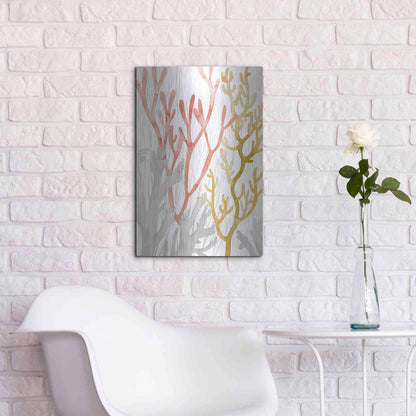 Luxe Metal Art 'Desert Coral I' by Grace Popp Metal Wall Art,16x24
