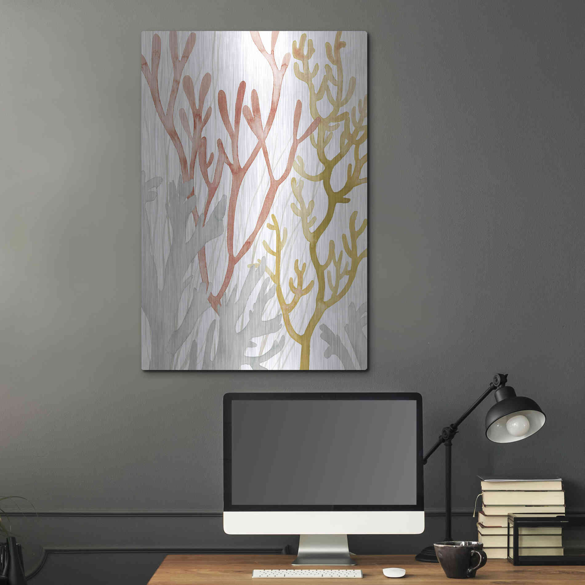 Luxe Metal Art 'Desert Coral I' by Grace Popp Metal Wall Art,24x36