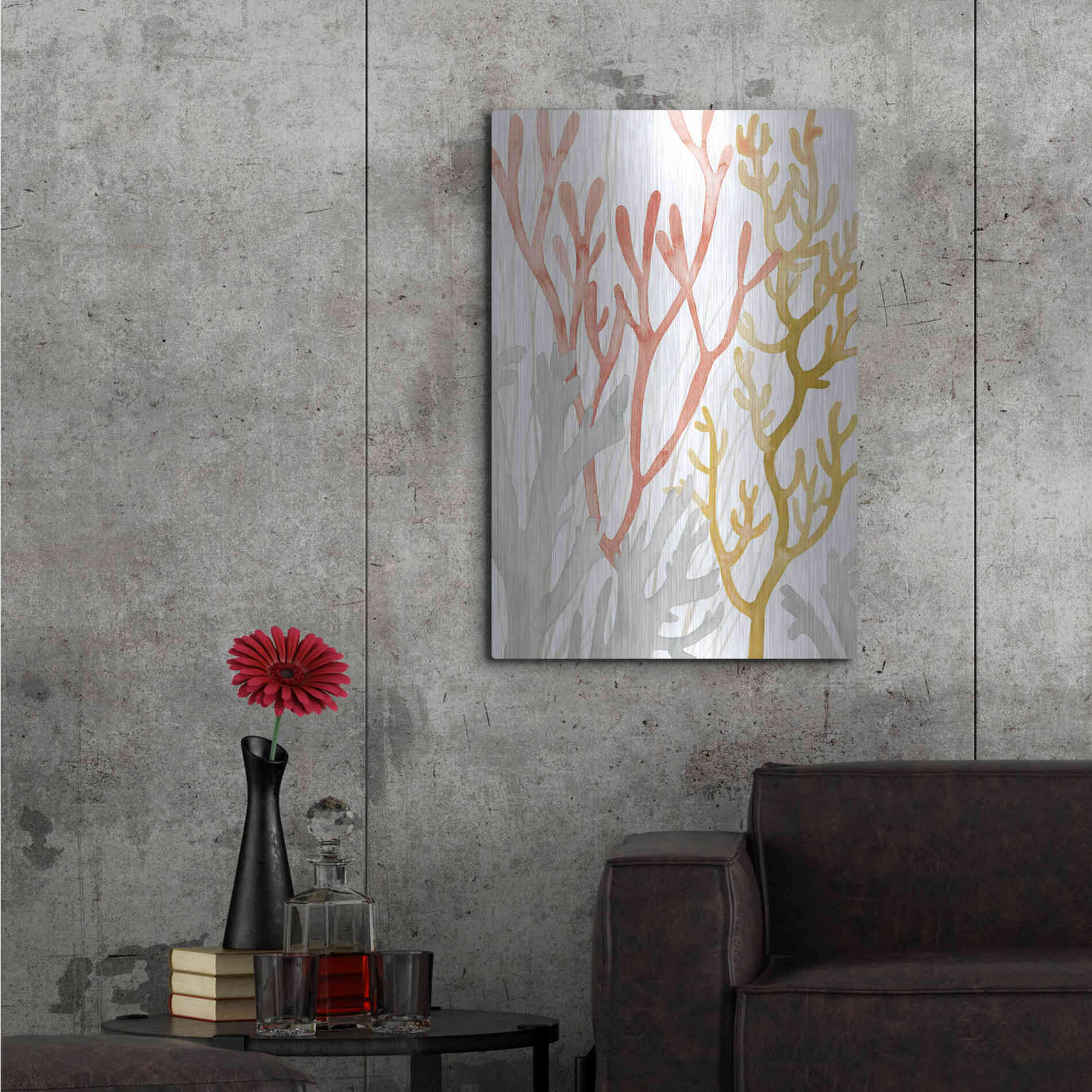 Luxe Metal Art 'Desert Coral I' by Grace Popp Metal Wall Art,24x36