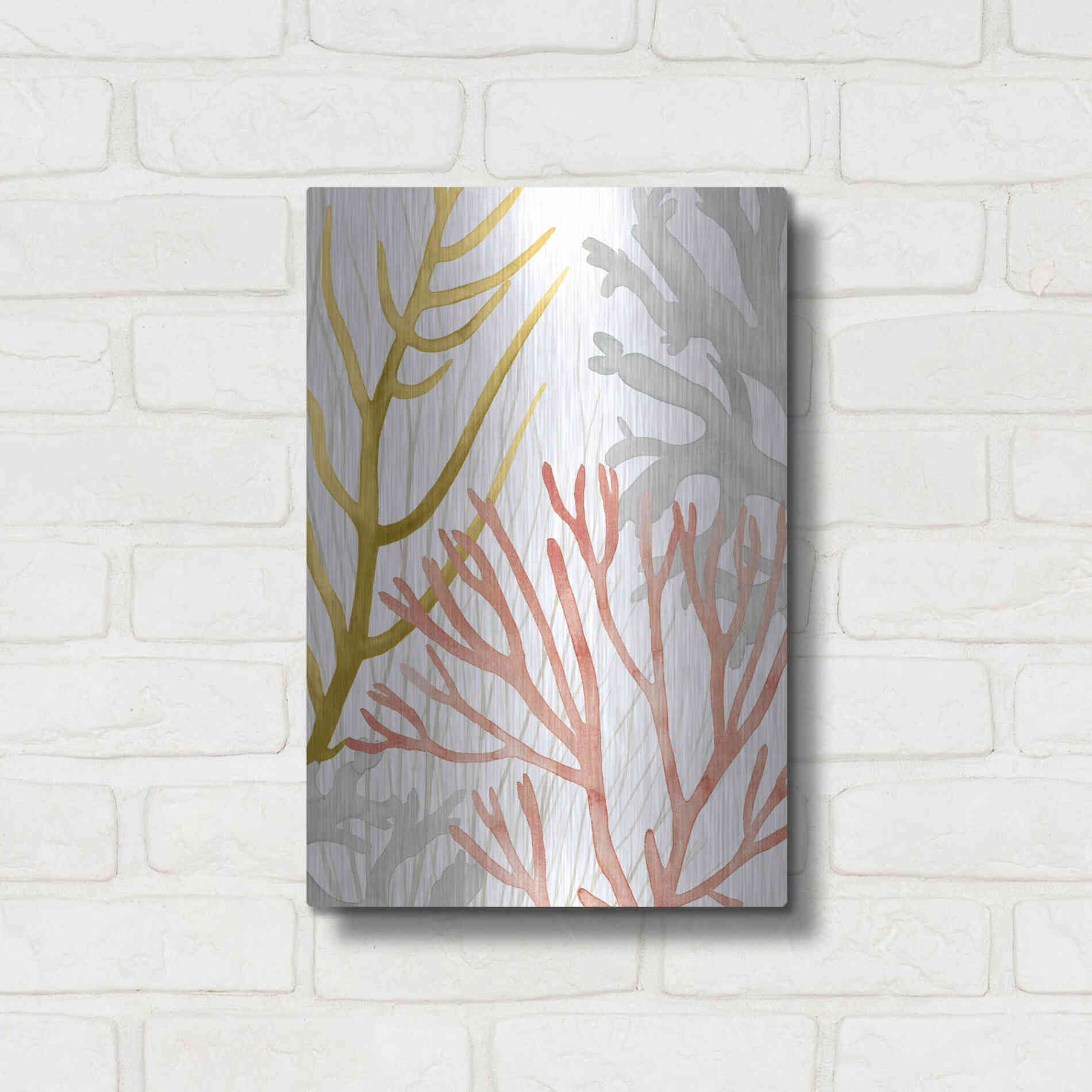 Luxe Metal Art 'Desert Coral II' by Grace Popp Metal Wall Art,12x16