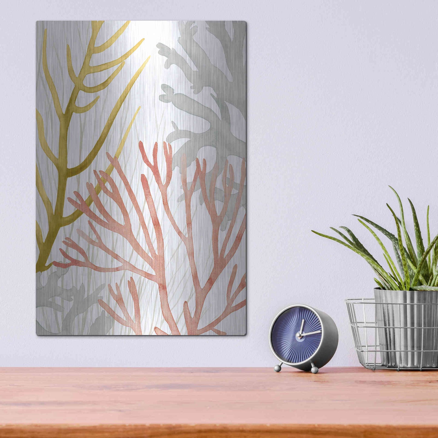 Luxe Metal Art 'Desert Coral II' by Grace Popp Metal Wall Art,12x16