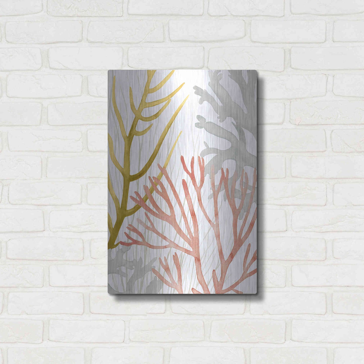 Luxe Metal Art 'Desert Coral II' by Grace Popp Metal Wall Art,16x24