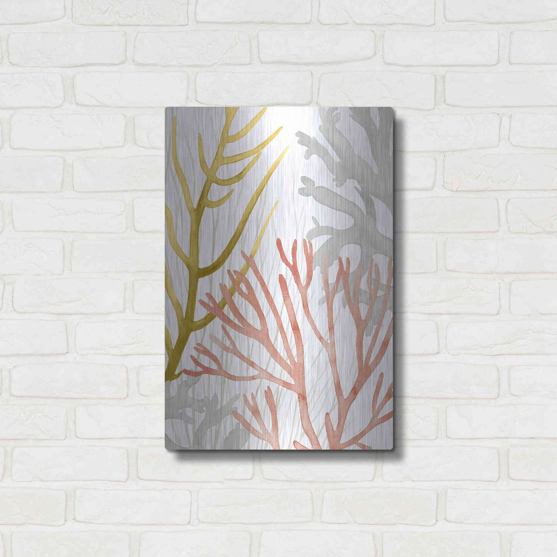 Luxe Metal Art 'Desert Coral II' by Grace Popp Metal Wall Art,16x24