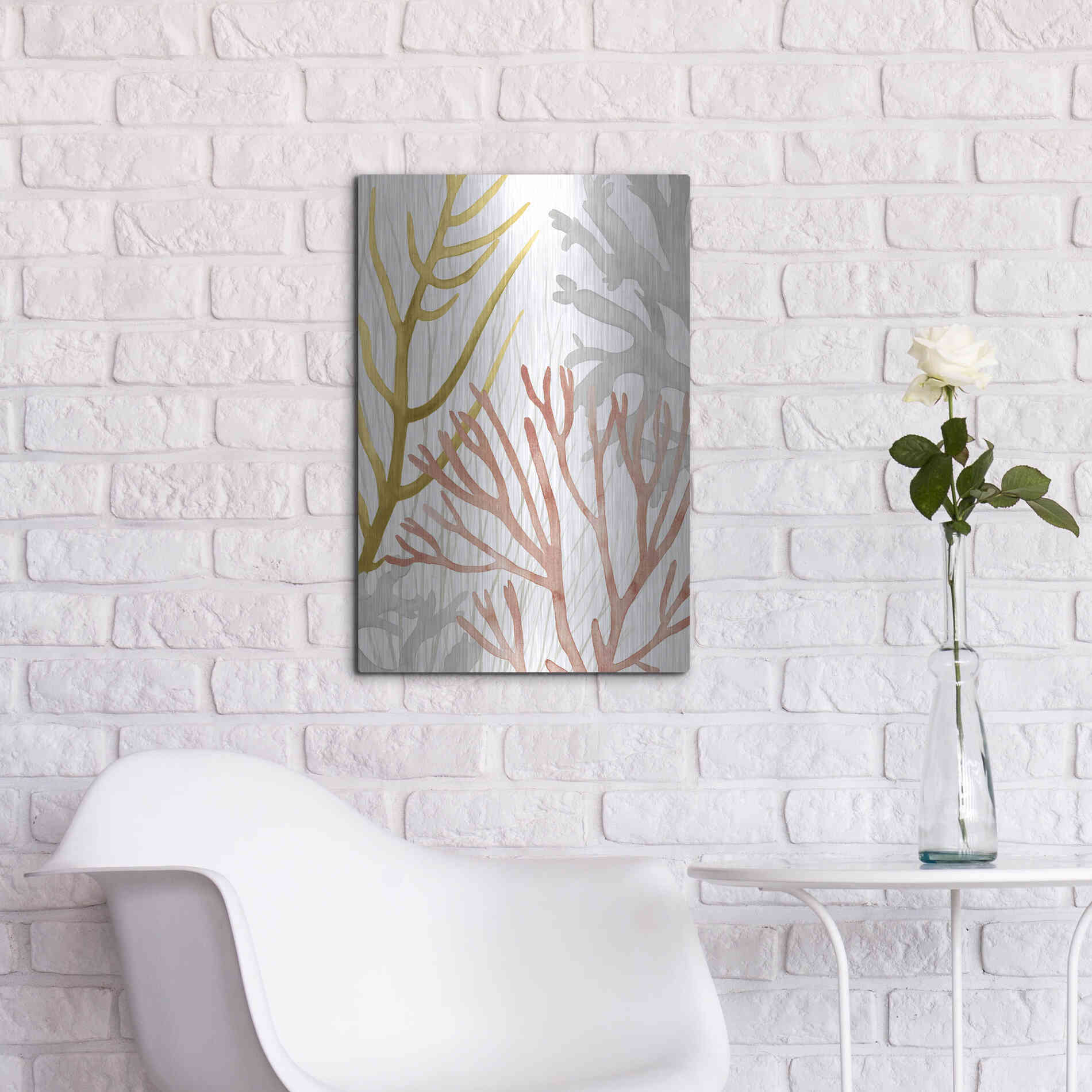 Luxe Metal Art 'Desert Coral II' by Grace Popp Metal Wall Art,16x24