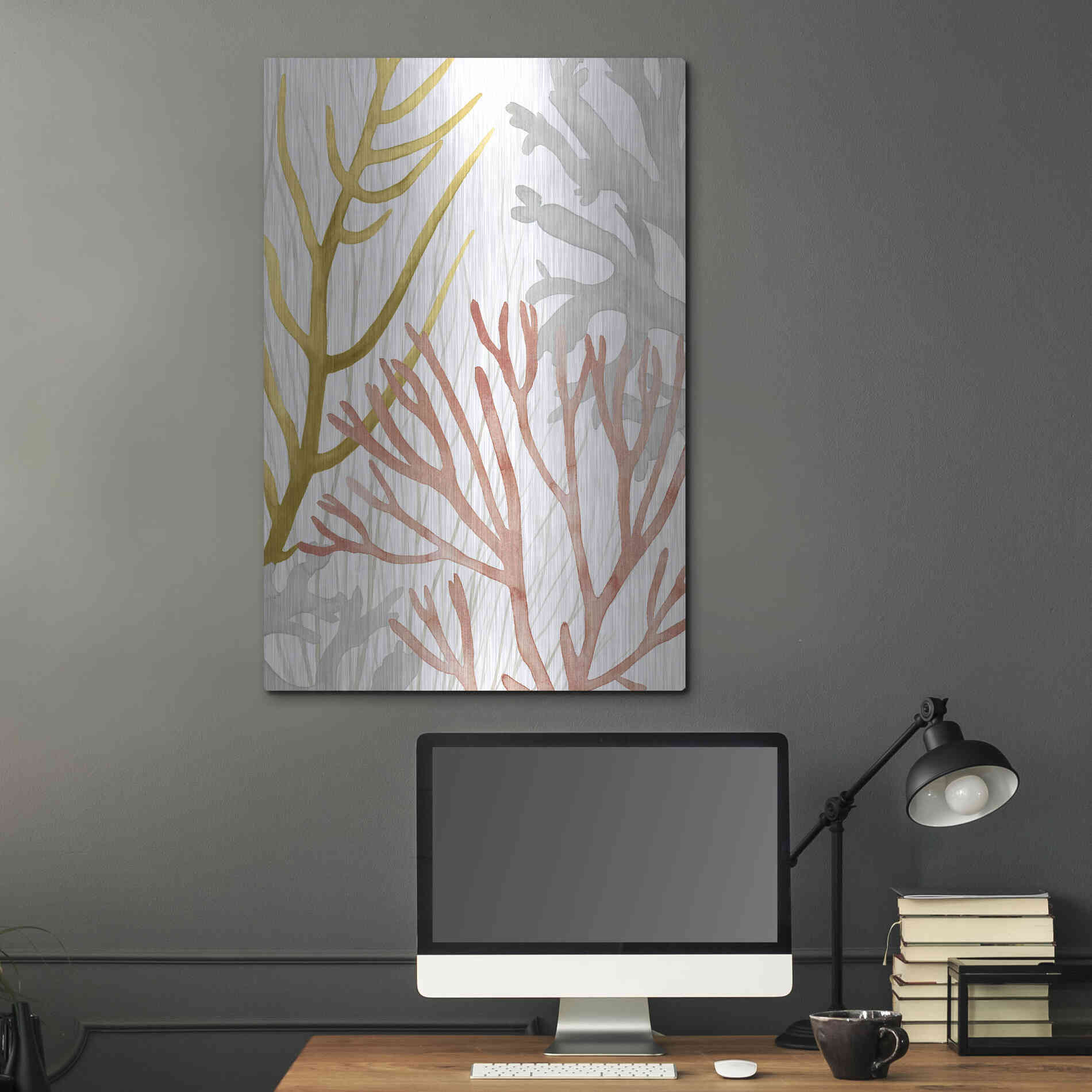 Luxe Metal Art 'Desert Coral II' by Grace Popp Metal Wall Art,24x36
