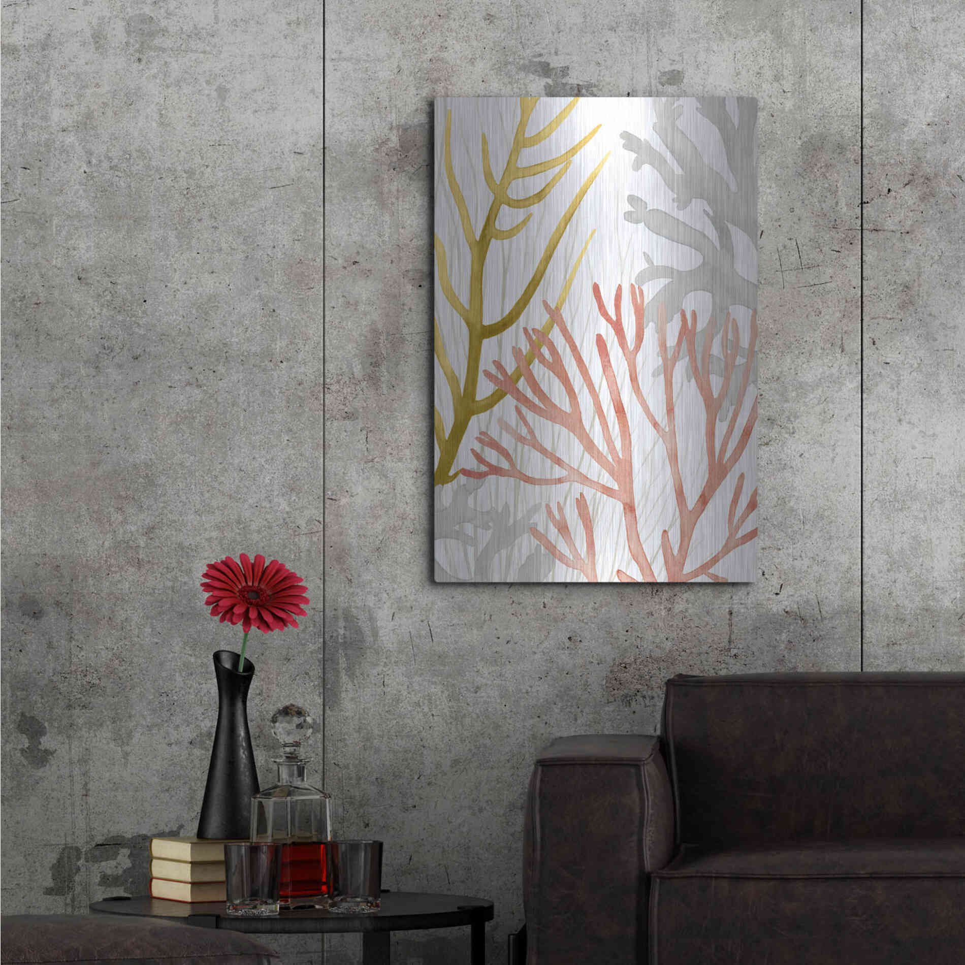 Luxe Metal Art 'Desert Coral II' by Grace Popp Metal Wall Art,24x36