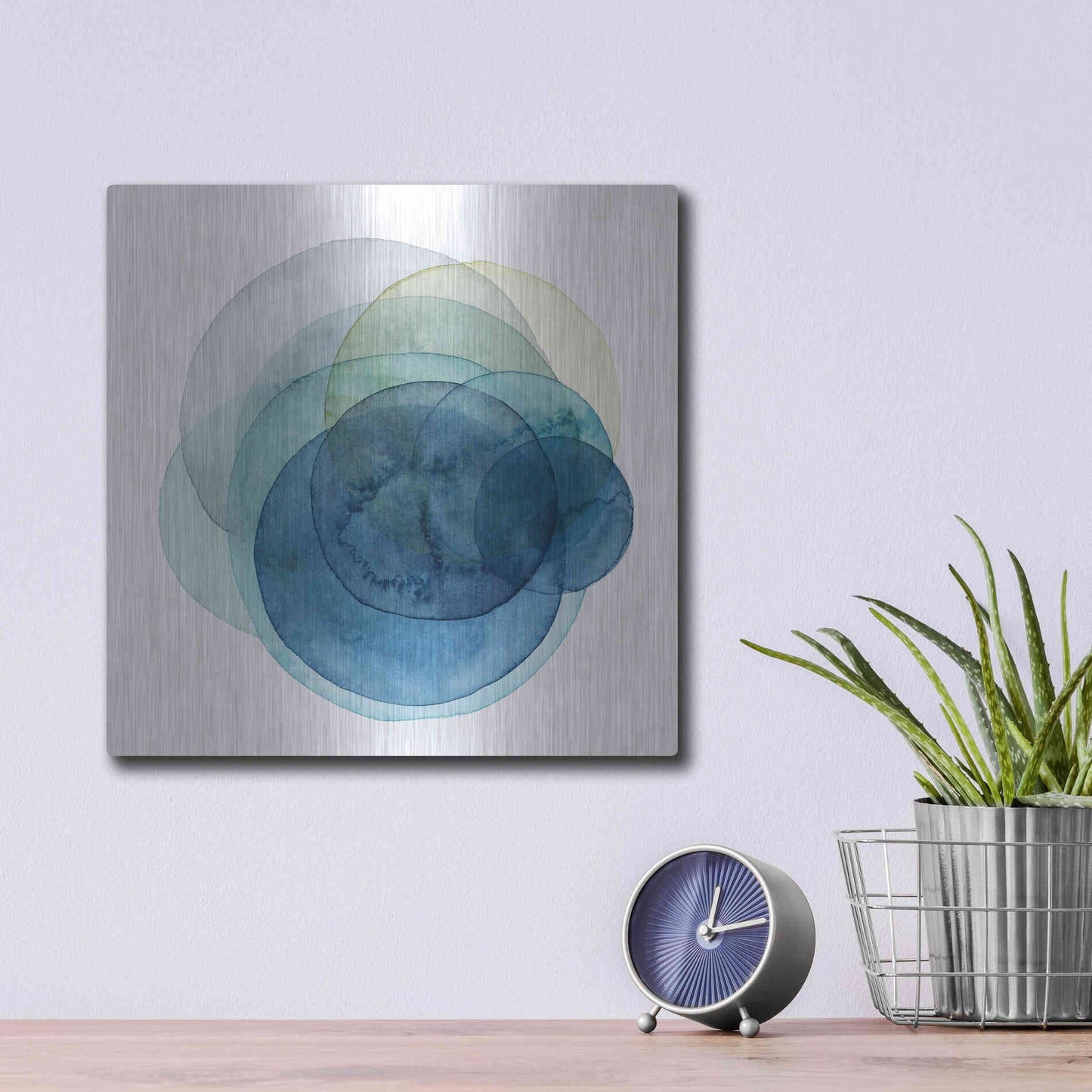 Luxe Metal Art 'Evolving Planets I' by Grace Popp Metal Wall Art,12x12