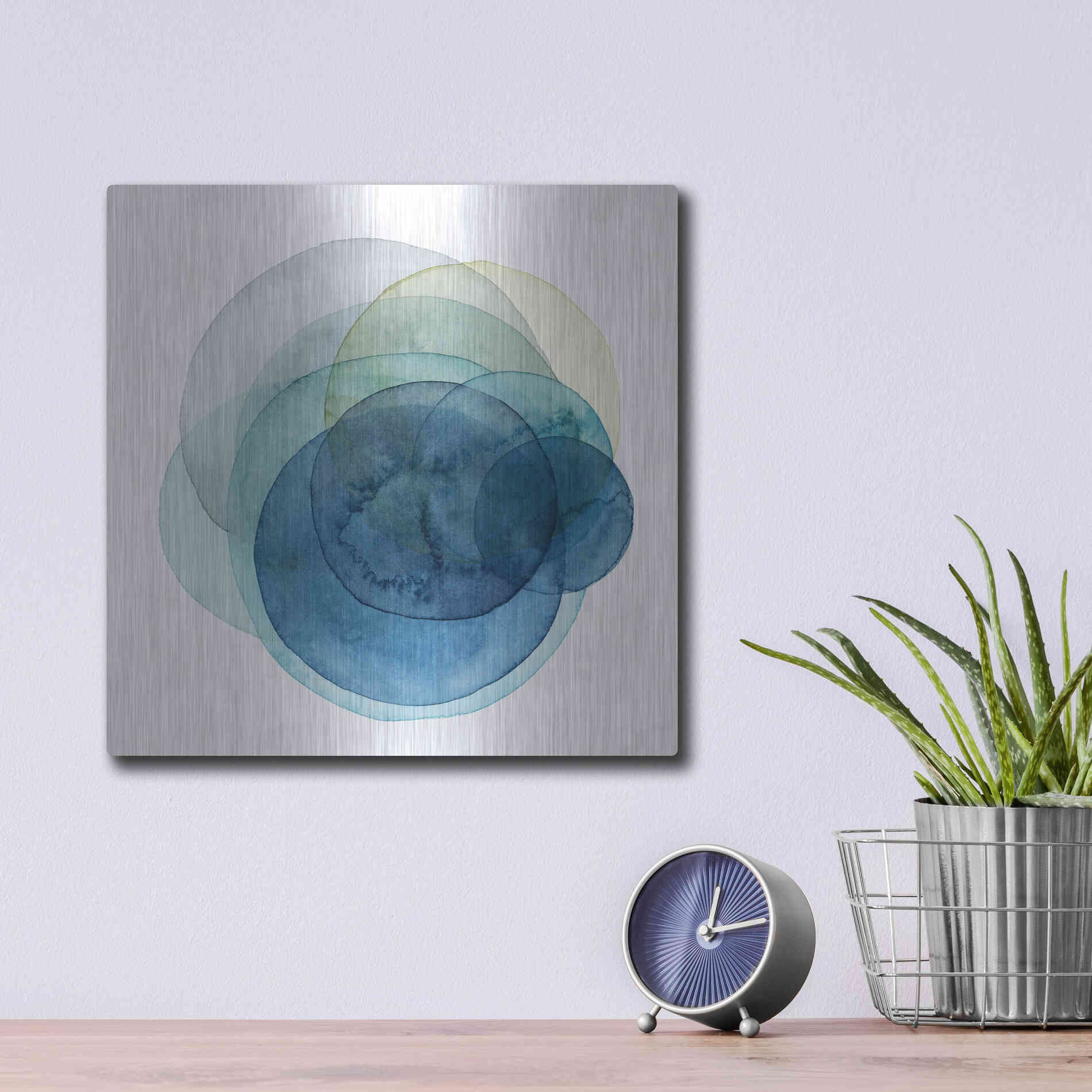 Luxe Metal Art 'Evolving Planets I' by Grace Popp Metal Wall Art,12x12