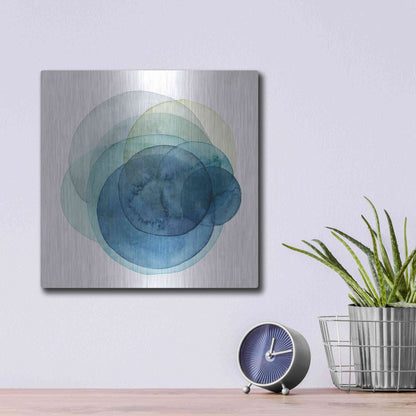 Luxe Metal Art 'Evolving Planets I' by Grace Popp Metal Wall Art,12x12