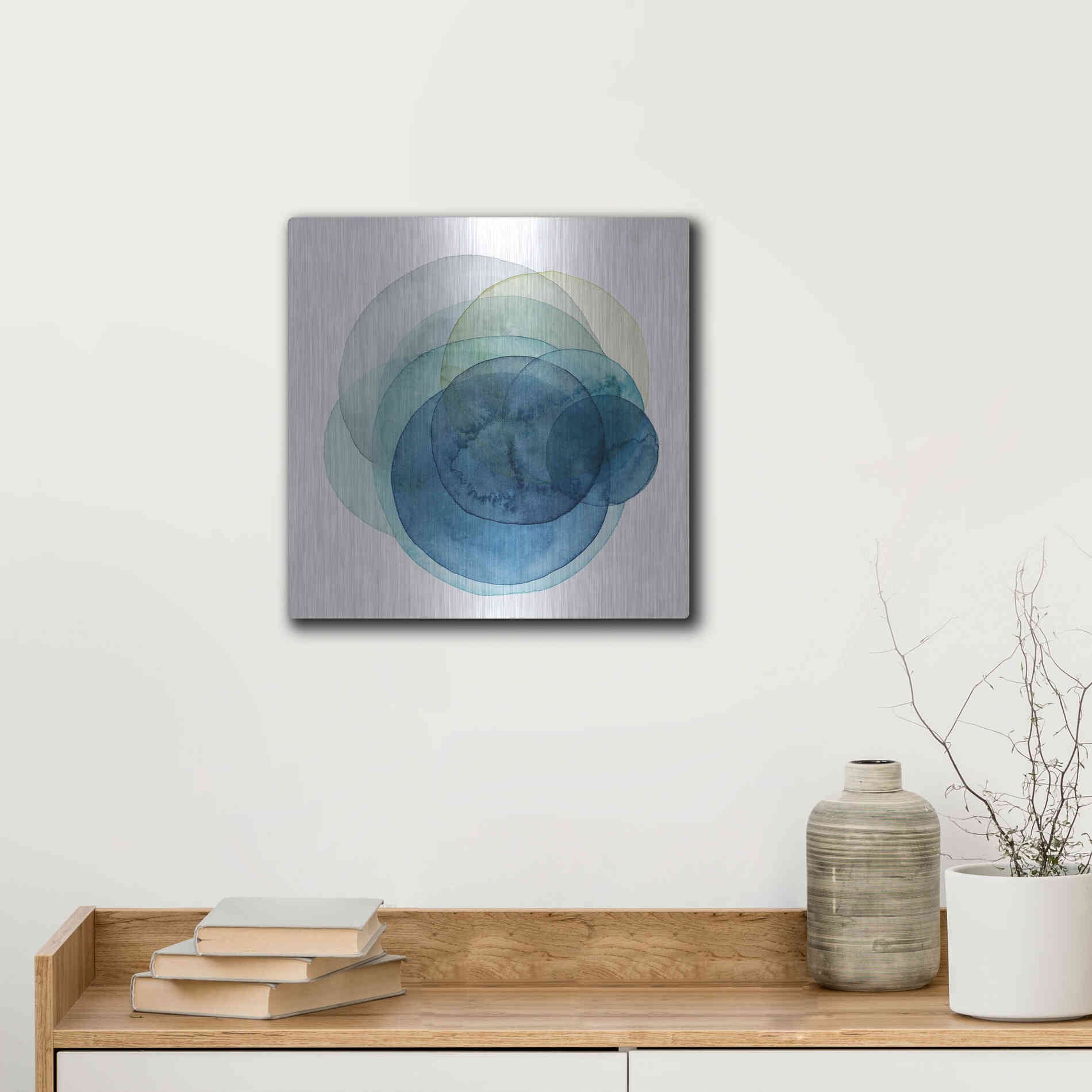 Luxe Metal Art 'Evolving Planets I' by Grace Popp Metal Wall Art,12x12