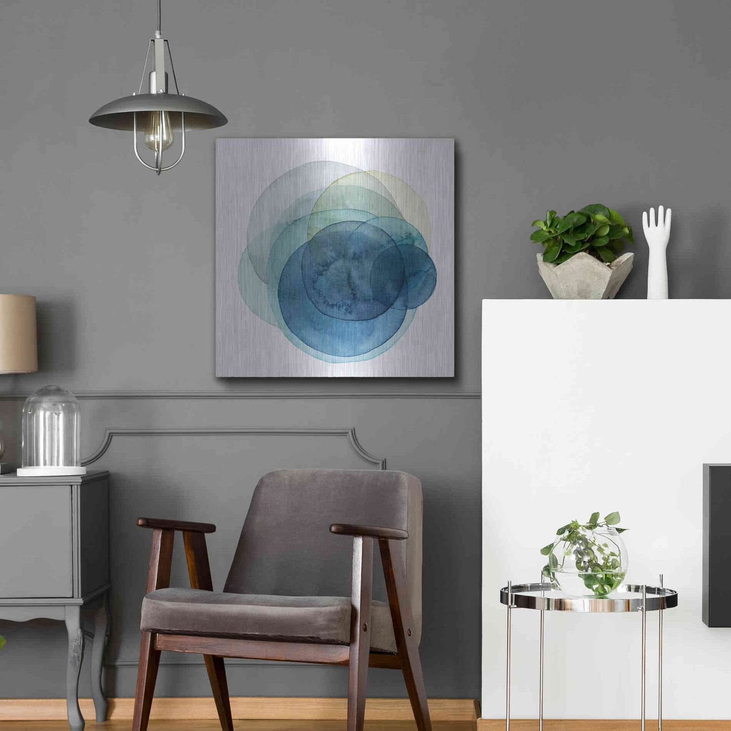 Luxe Metal Art 'Evolving Planets I' by Grace Popp Metal Wall Art,24x24