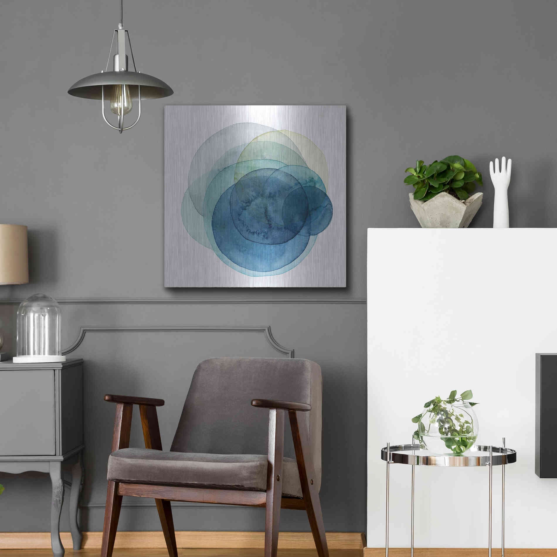 Luxe Metal Art 'Evolving Planets I' by Grace Popp Metal Wall Art,24x24