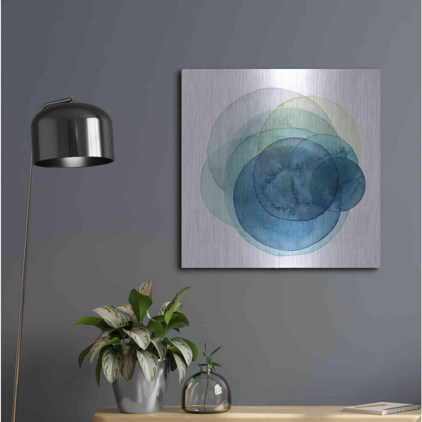 Luxe Metal Art 'Evolving Planets I' by Grace Popp Metal Wall Art,24x24