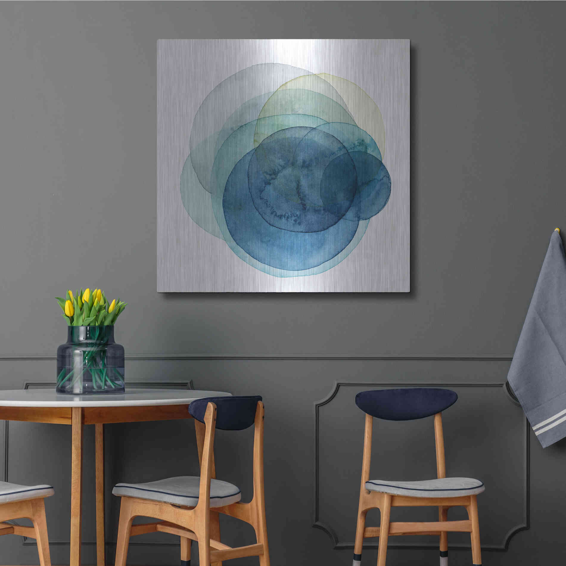 Luxe Metal Art 'Evolving Planets I' by Grace Popp Metal Wall Art,36x36