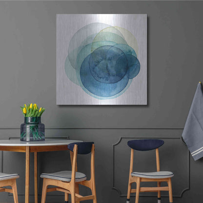 Luxe Metal Art 'Evolving Planets I' by Grace Popp Metal Wall Art,36x36