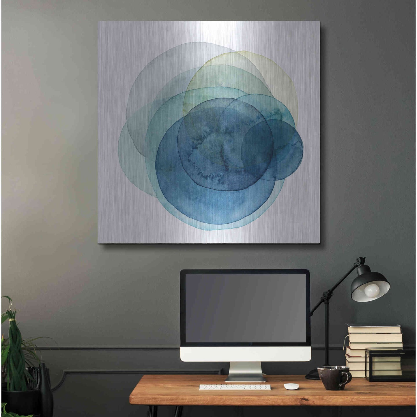 Luxe Metal Art 'Evolving Planets I' by Grace Popp Metal Wall Art,36x36