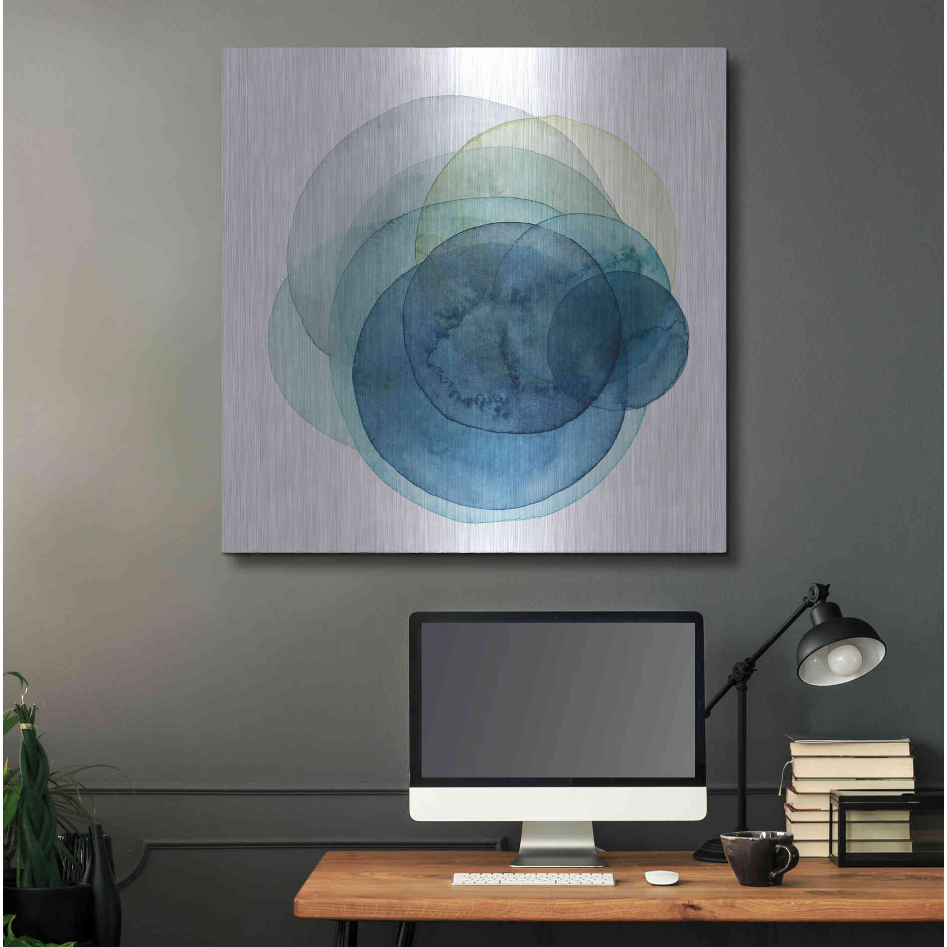 Luxe Metal Art 'Evolving Planets I' by Grace Popp Metal Wall Art,36x36