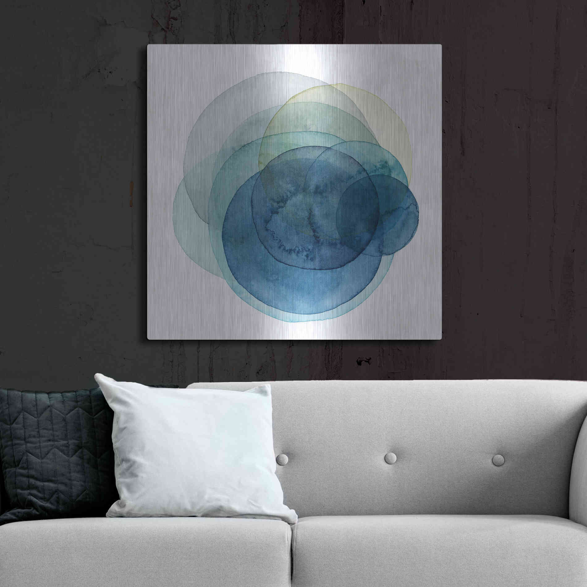 Luxe Metal Art 'Evolving Planets I' by Grace Popp Metal Wall Art,36x36