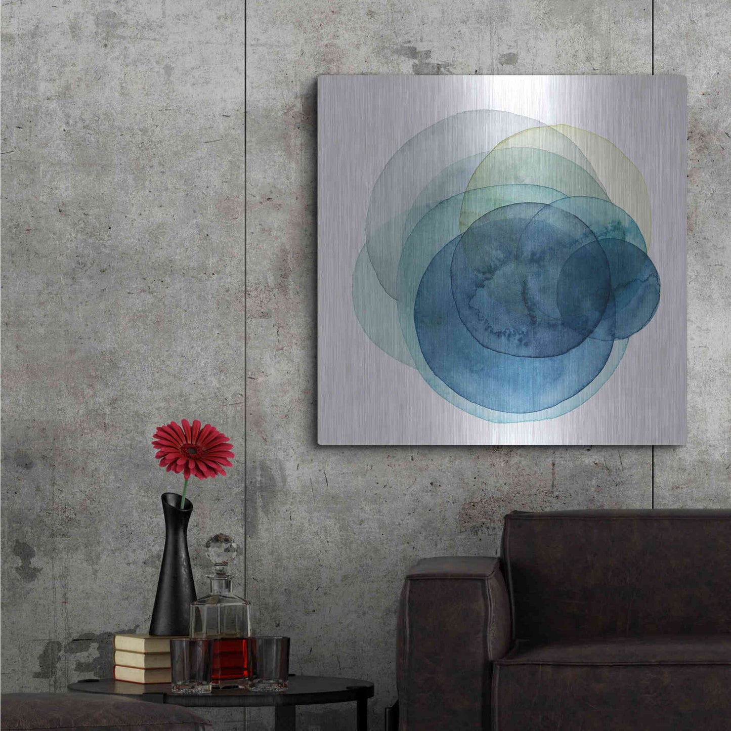 Luxe Metal Art 'Evolving Planets I' by Grace Popp Metal Wall Art,36x36