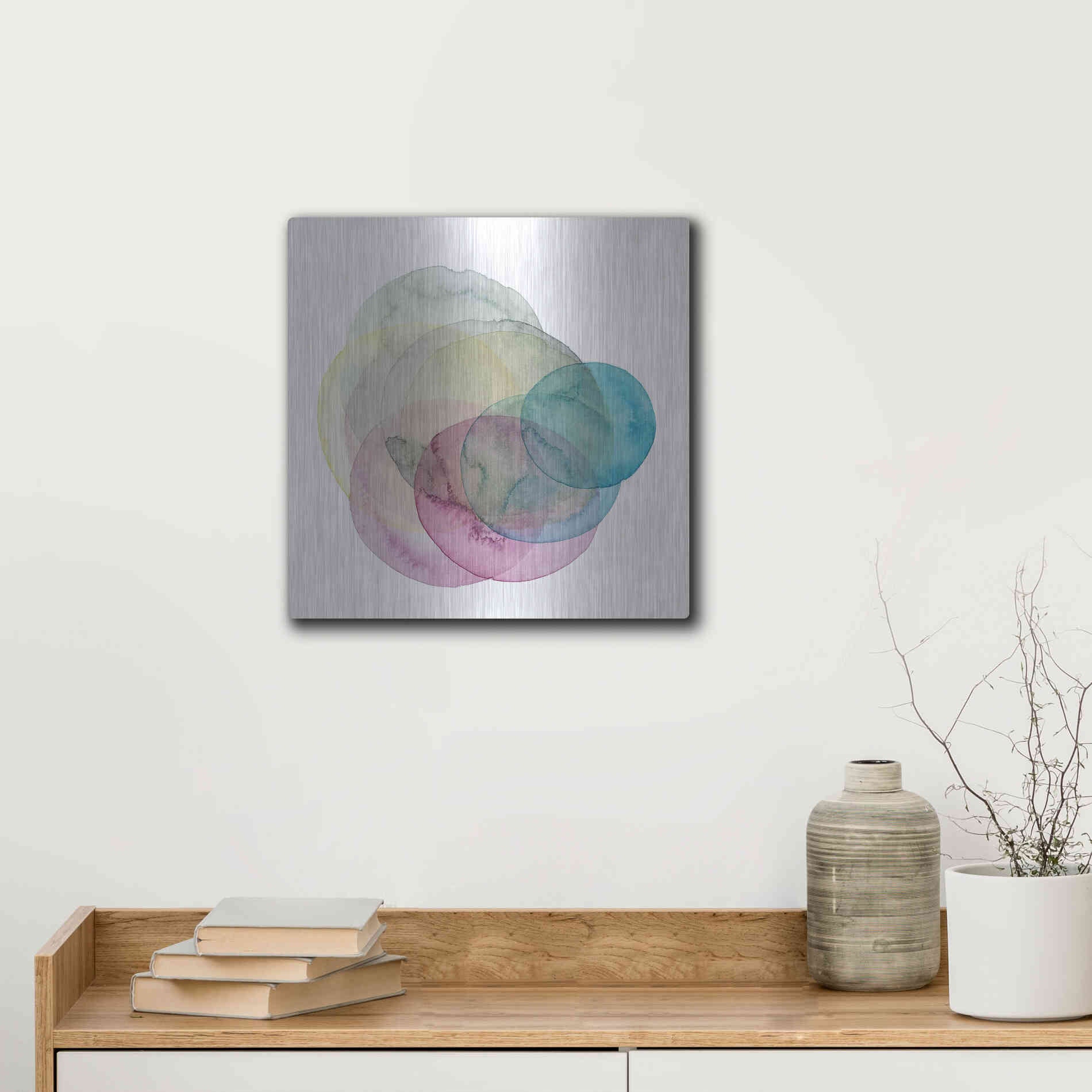 Luxe Metal Art 'Evolving Planets II' by Grace Popp Metal Wall Art,12x12
