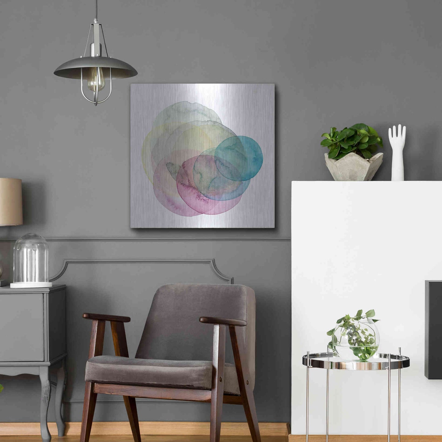 Luxe Metal Art 'Evolving Planets II' by Grace Popp Metal Wall Art,24x24