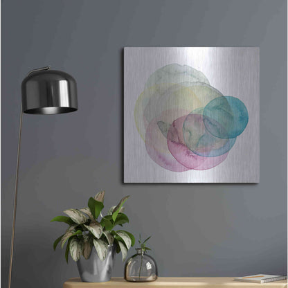 Luxe Metal Art 'Evolving Planets II' by Grace Popp Metal Wall Art,24x24