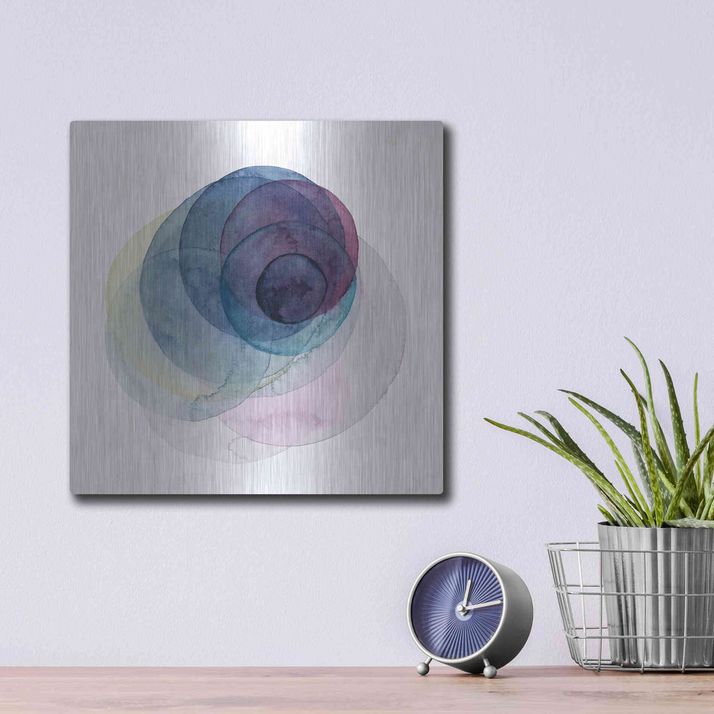 Luxe Metal Art 'Evolving Planets III' by Grace Popp Metal Wall Art,12x12
