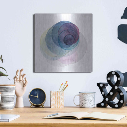 Luxe Metal Art 'Evolving Planets III' by Grace Popp Metal Wall Art,12x12