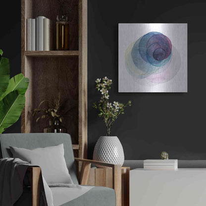 Luxe Metal Art 'Evolving Planets III' by Grace Popp Metal Wall Art,24x24