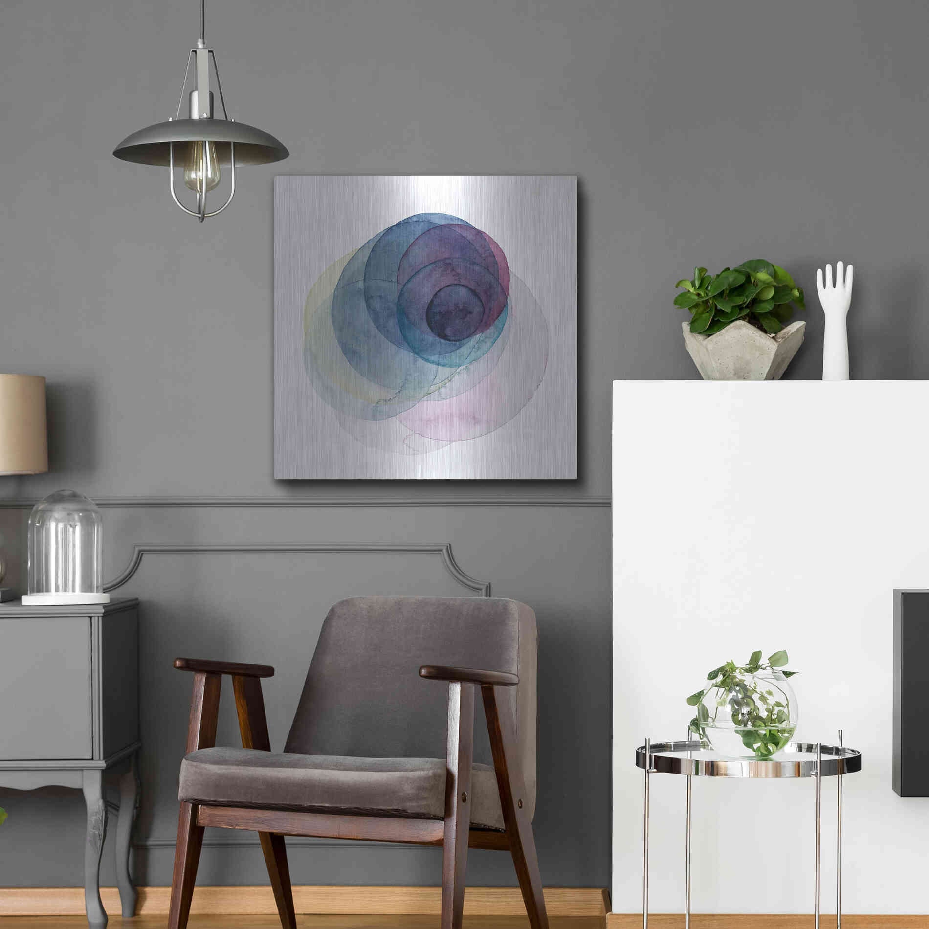 Luxe Metal Art 'Evolving Planets III' by Grace Popp Metal Wall Art,24x24