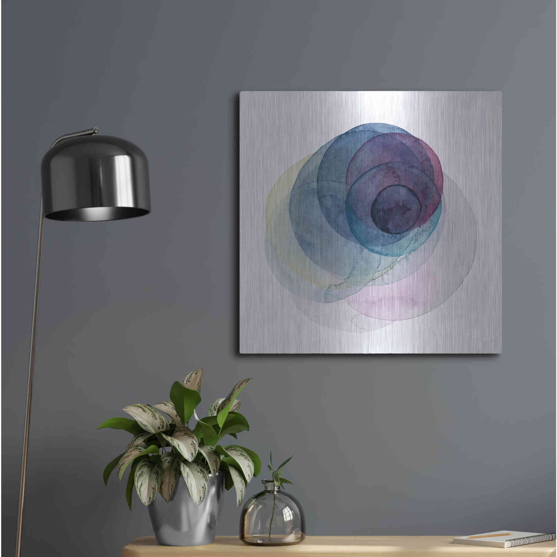Luxe Metal Art 'Evolving Planets III' by Grace Popp Metal Wall Art,24x24