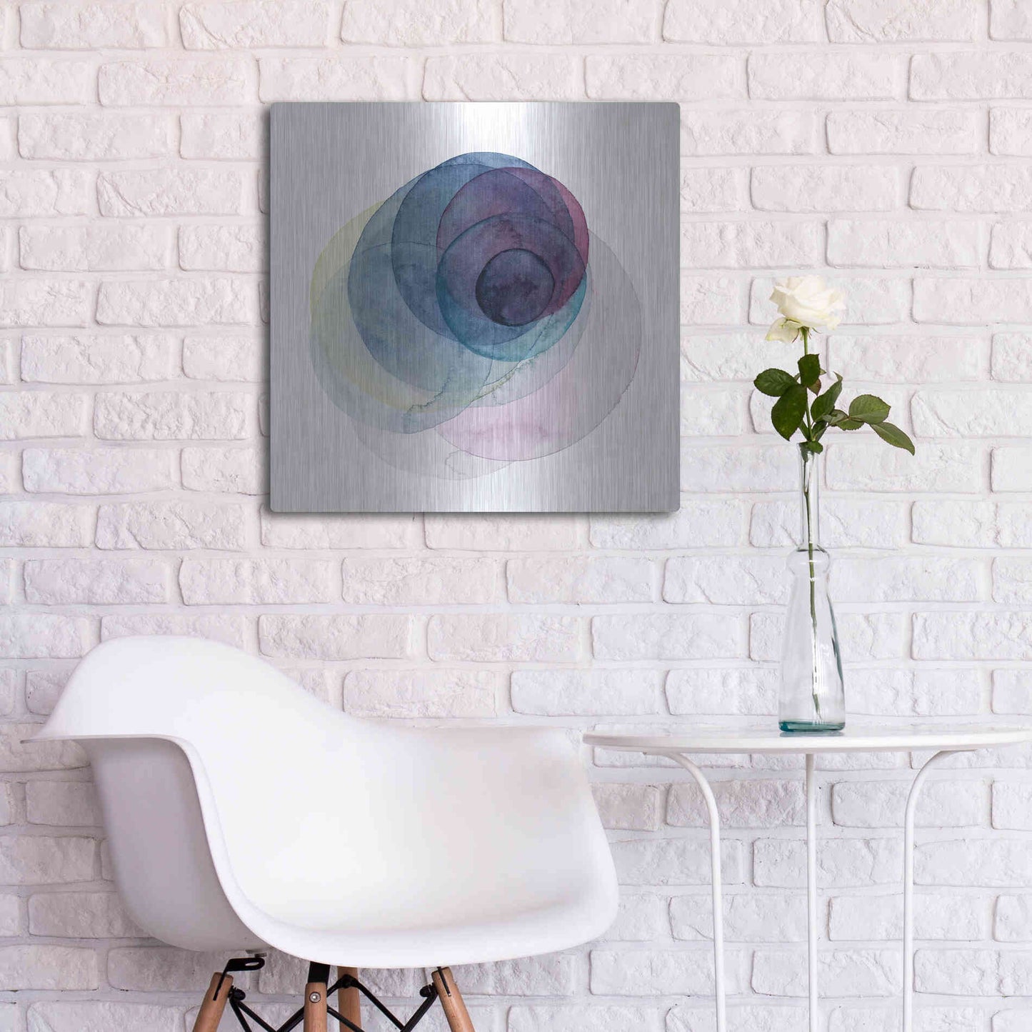 Luxe Metal Art 'Evolving Planets III' by Grace Popp Metal Wall Art,24x24