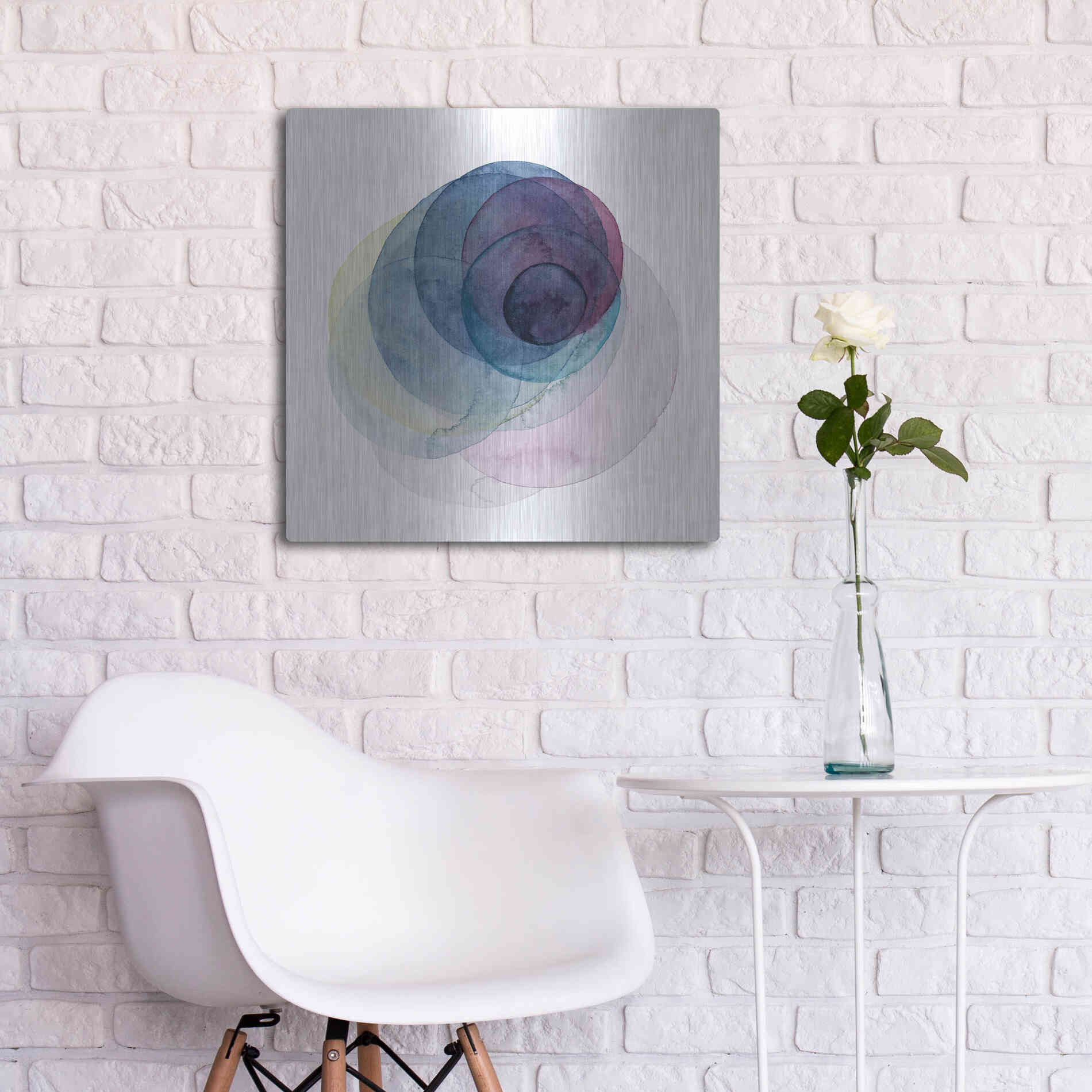 Luxe Metal Art 'Evolving Planets III' by Grace Popp Metal Wall Art,24x24