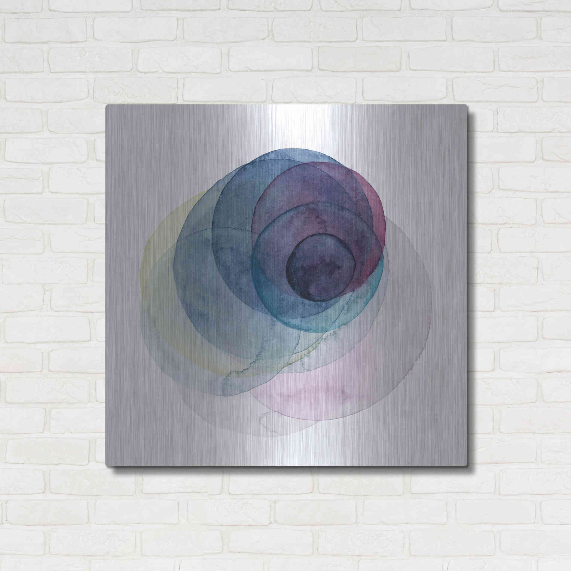 Luxe Metal Art 'Evolving Planets III' by Grace Popp Metal Wall Art,36x36
