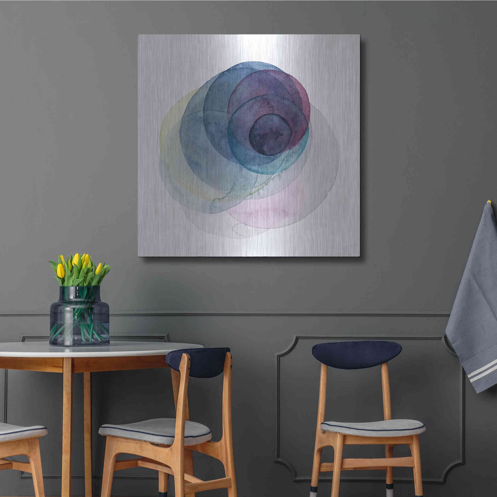 Luxe Metal Art 'Evolving Planets III' by Grace Popp Metal Wall Art,36x36