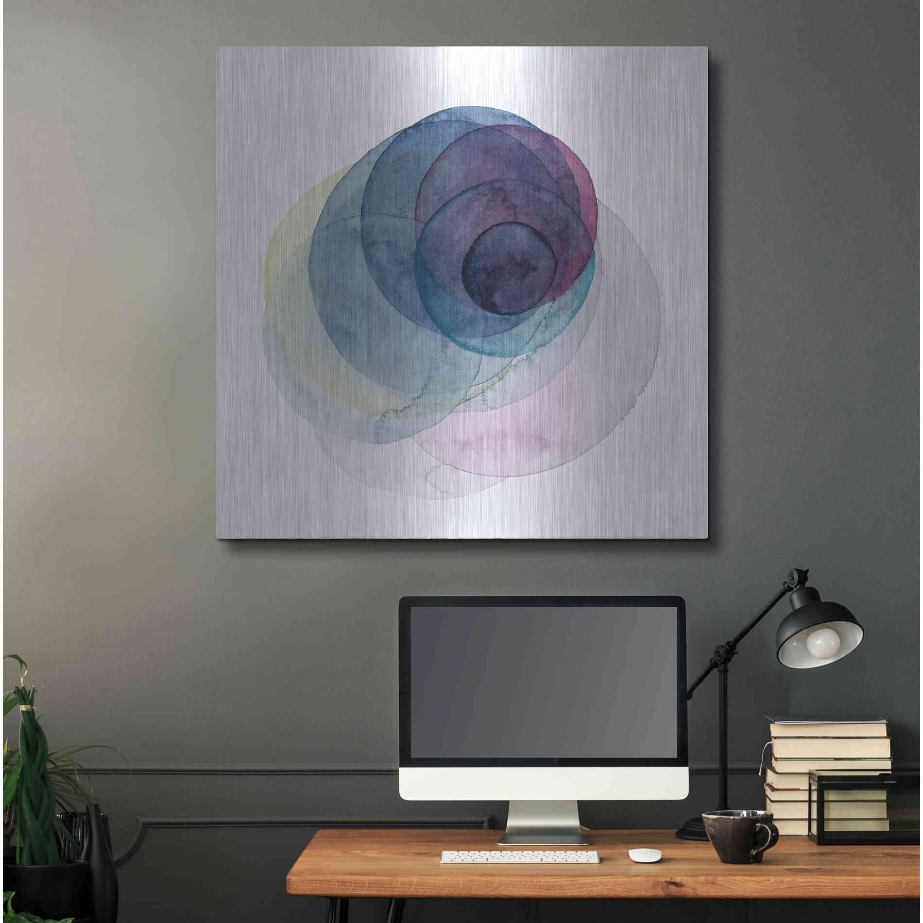 Luxe Metal Art 'Evolving Planets III' by Grace Popp Metal Wall Art,36x36