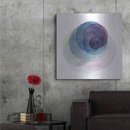 Luxe Metal Art 'Evolving Planets III' by Grace Popp Metal Wall Art,36x36