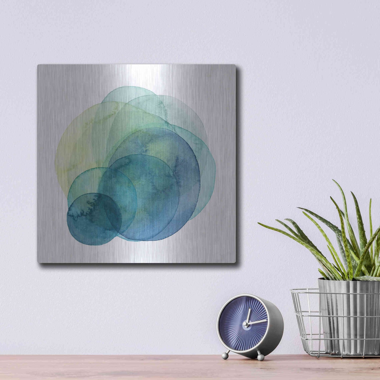 Luxe Metal Art 'Evolving Planets IV' by Grace Popp Metal Wall Art,12x12
