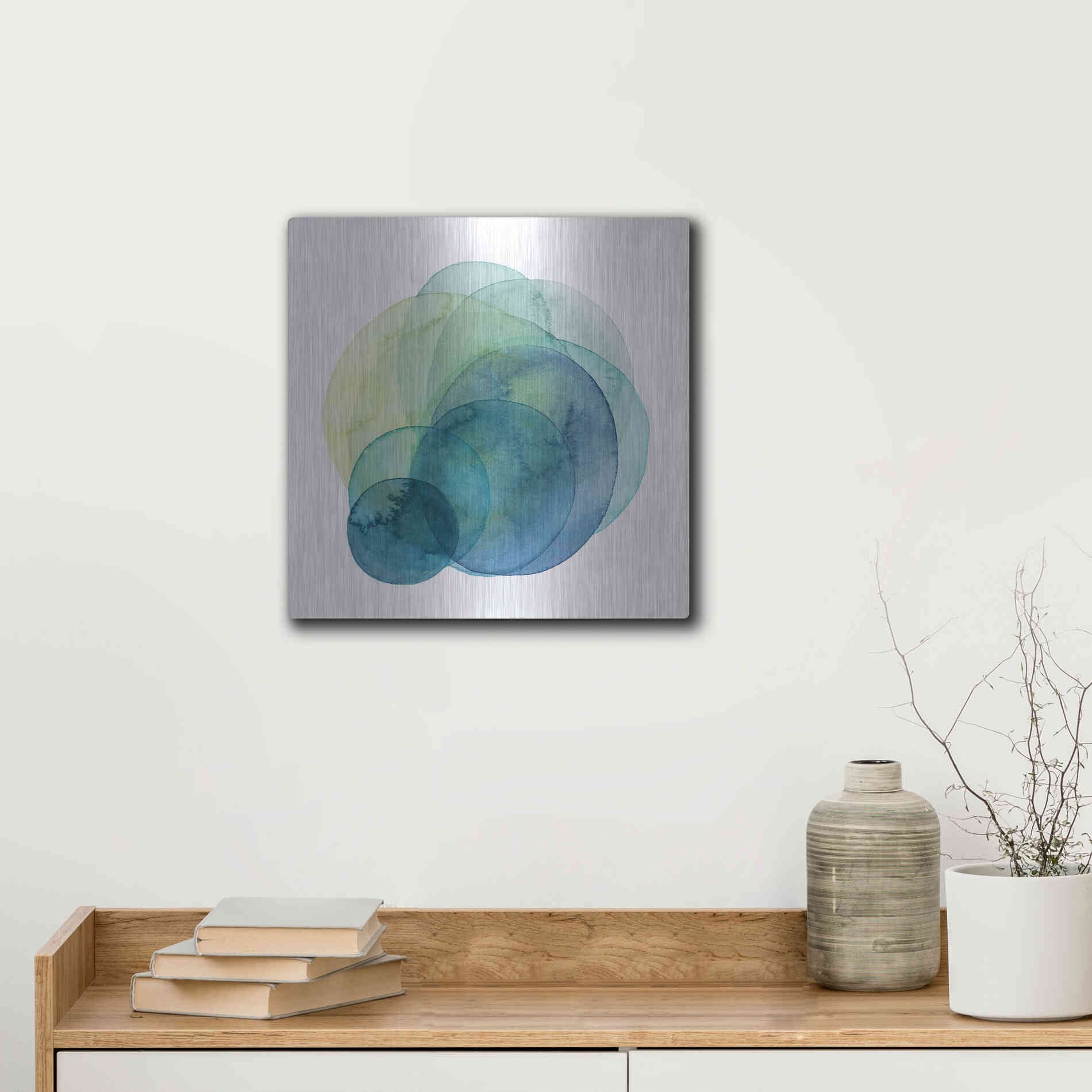 Luxe Metal Art 'Evolving Planets IV' by Grace Popp Metal Wall Art,12x12
