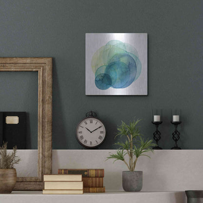 Luxe Metal Art 'Evolving Planets IV' by Grace Popp Metal Wall Art,12x12